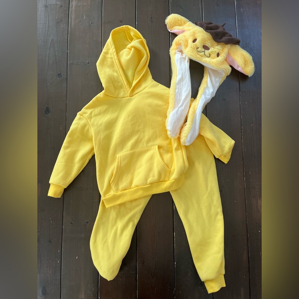 Hello Kitty & Friends Pompompurin Costume and hat size Small 5/6/7 years